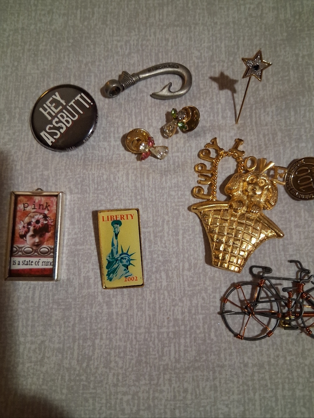 Eighteen piece collection of vintage pins